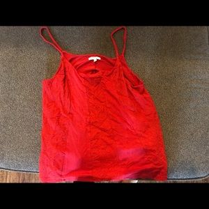 Red lace tank top